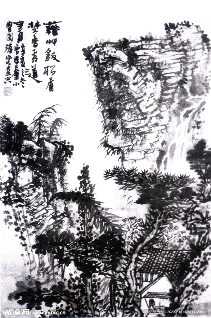 中国风线条白描国画