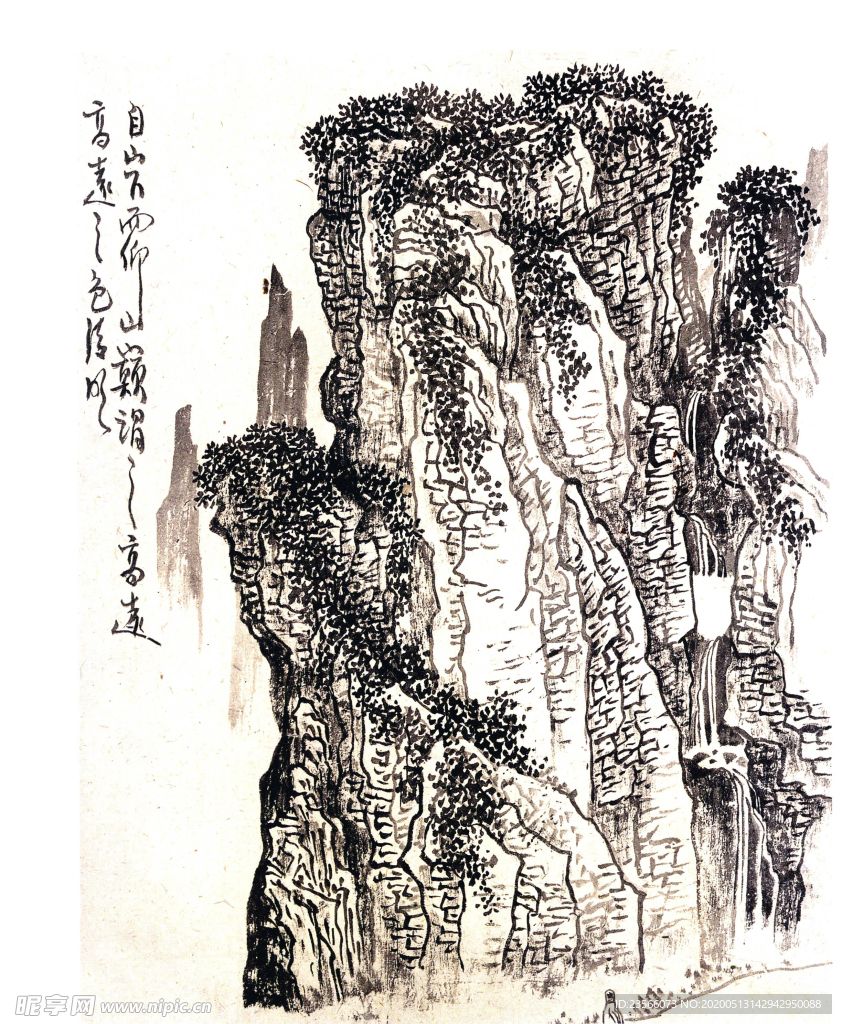 中国风线条白描国画