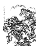 中国风线条白描国画