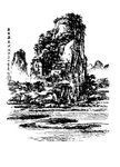 中国风线条白描国画
