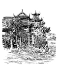 中国风线条白描国画