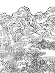 中国风线条白描国画
