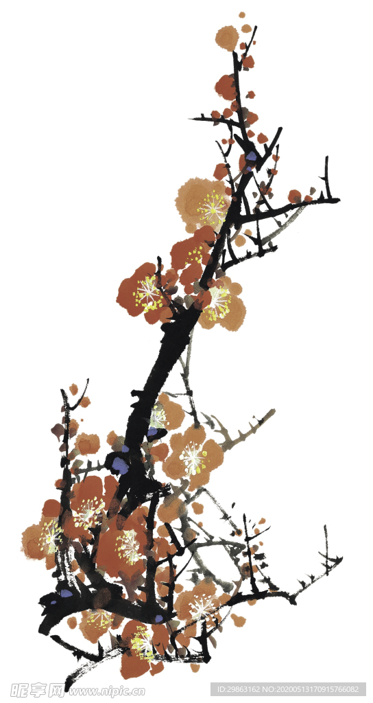 水墨花