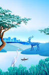 山水背景
