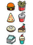 可爱卡通食品零食系列图标贴纸