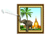 泰国大象3D立体画