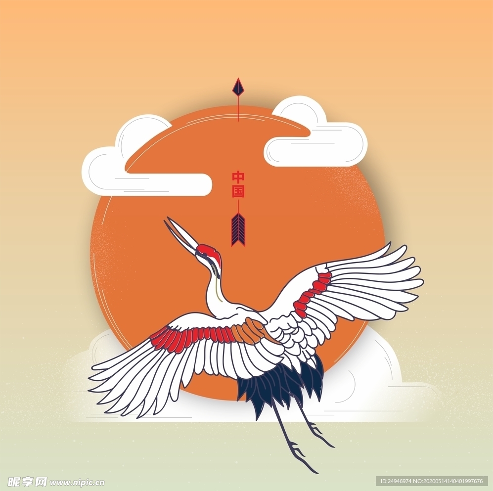 国潮仙鹤