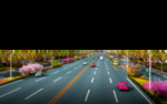 道路绿化 景观效果图