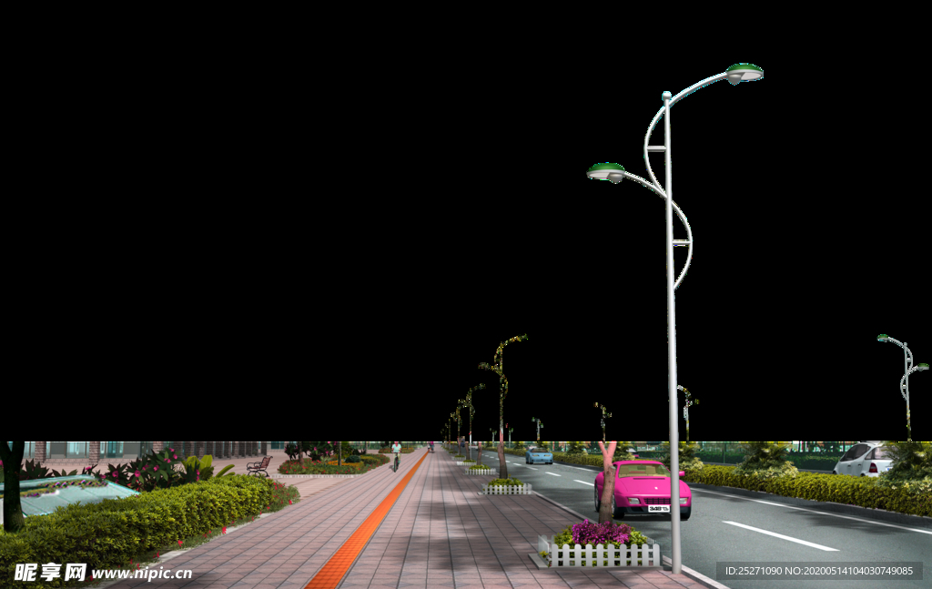 金丰路道路绿化 景观效果图