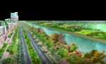 生态园道路绿化 景观效果图