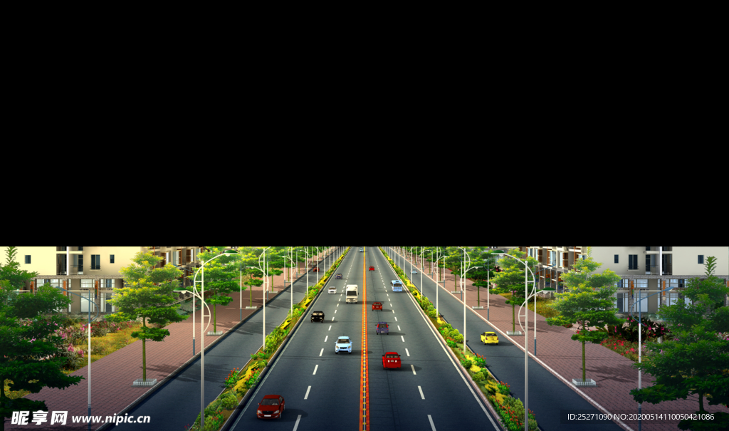 长株潭市场道路绿化 景观效果图