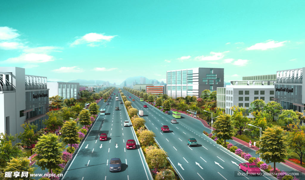 广汕公路道路绿化 景观效果图