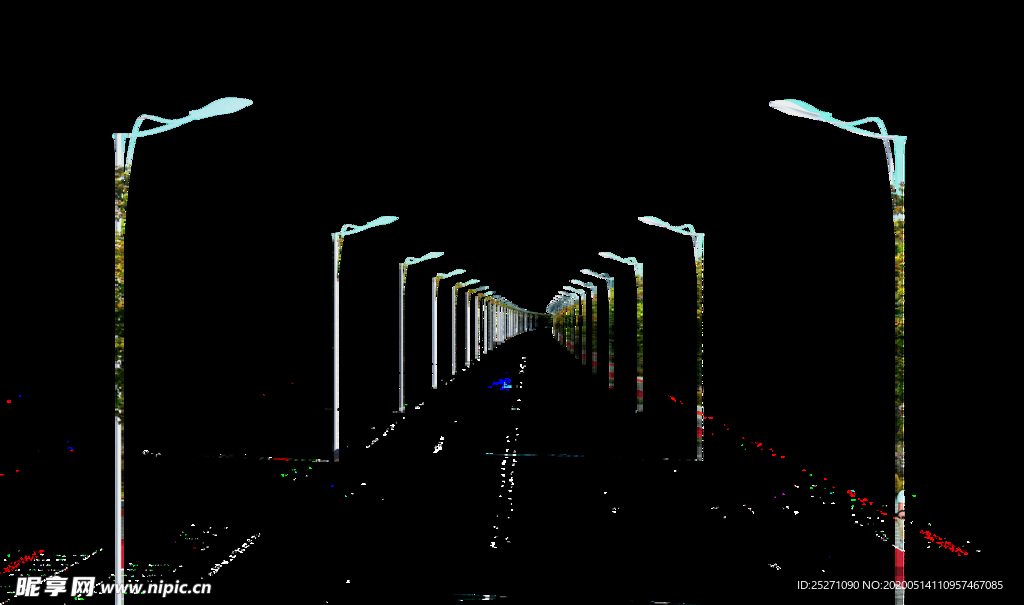 道路绿化 景观效果图