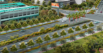 进港大道道路绿化 景观效果图
