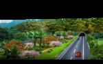 道路绿化 景观效果图