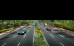 道路绿化 景观效果图