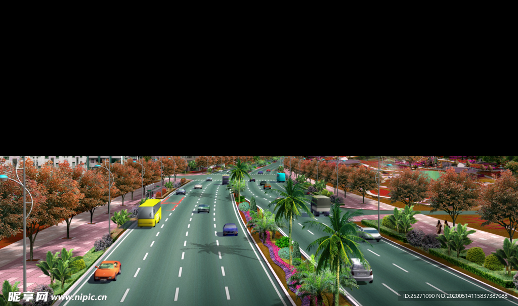 平湖道路绿化 景观效果图