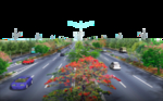 道路绿化 景观效果图