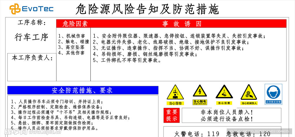 危险源风险告知及防范措施