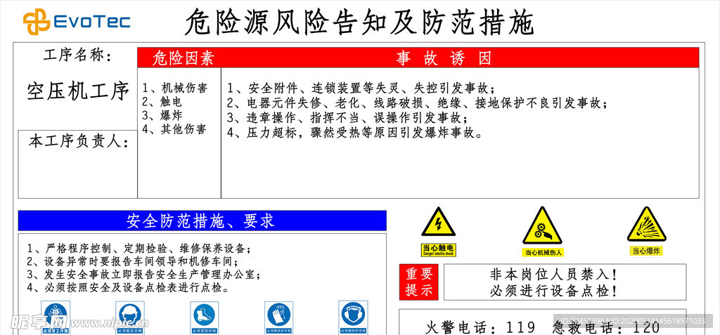 危险源风险告知及防范措施