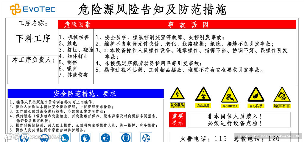 危险源风险告知及防范措施