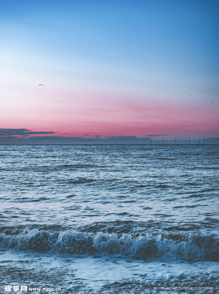 海边晚霞景色