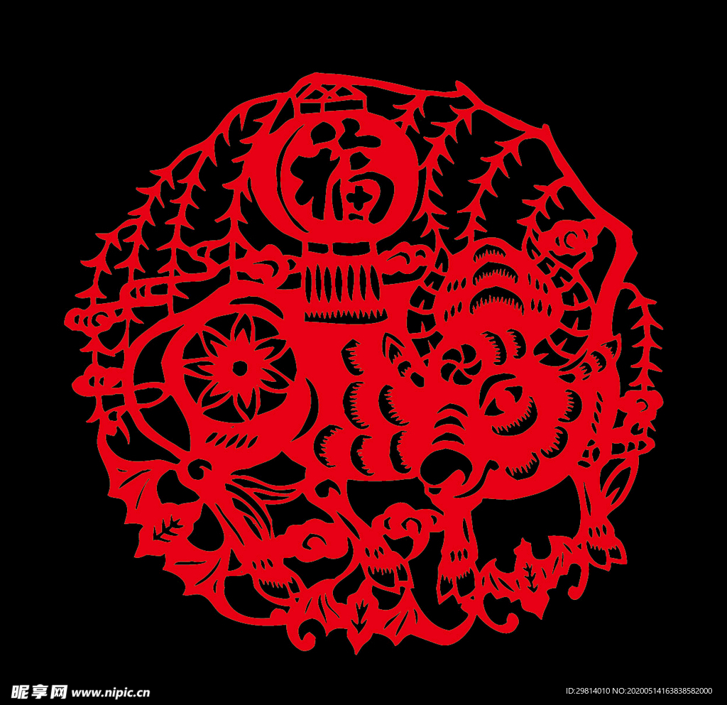 牛年剪纸图片