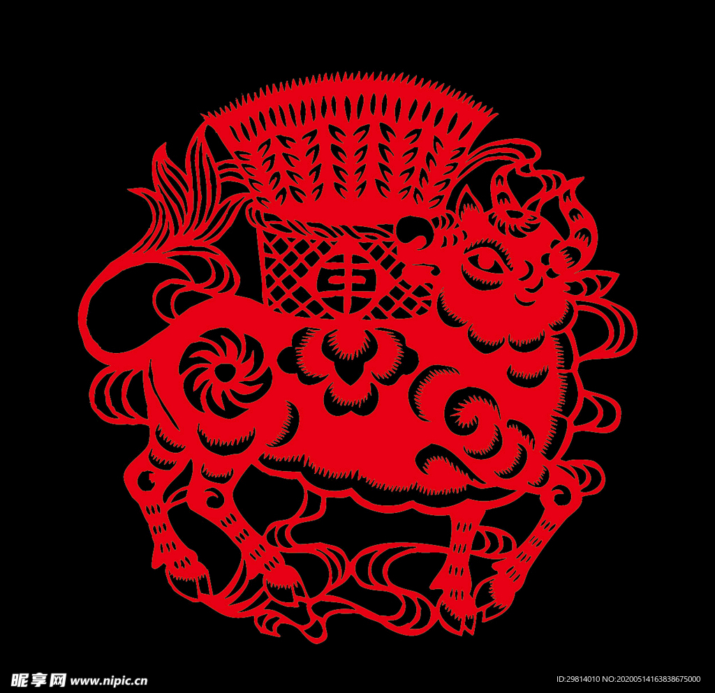 牛年剪纸图片