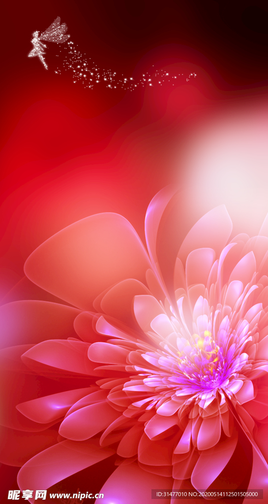 红色鲜花背景