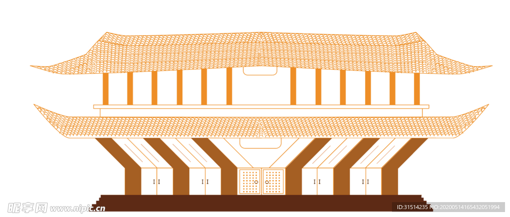 古代建筑手绘