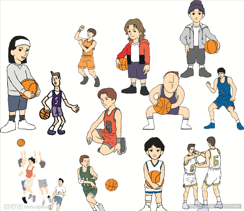 矢量篮球运动插画