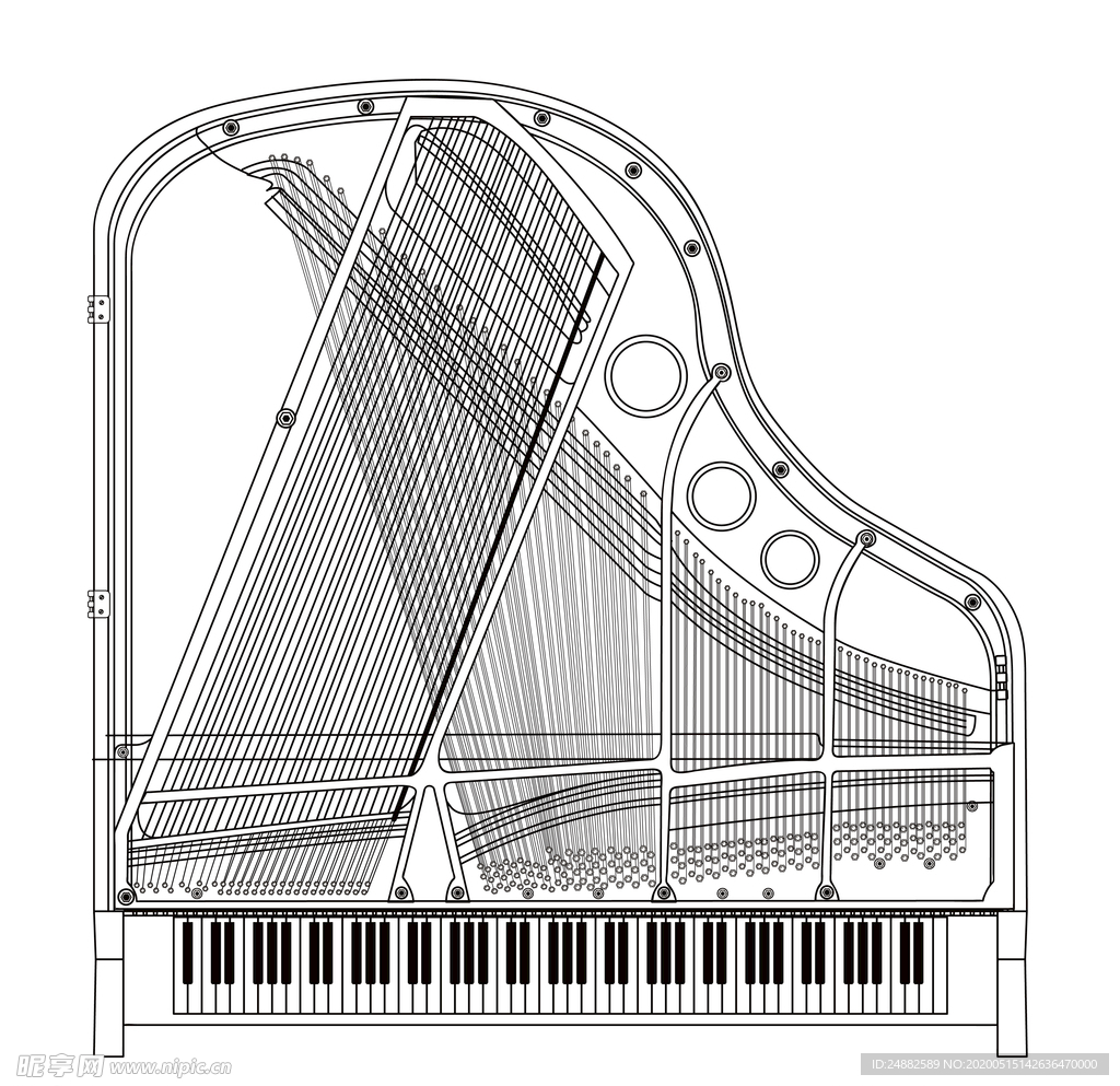 三角钢琴共鸣盘零部件.