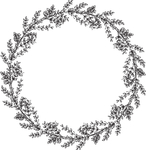 黑白手绘花环
