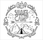 夏季野营雪山下的帐篷