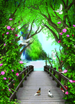 绿色小桥流水