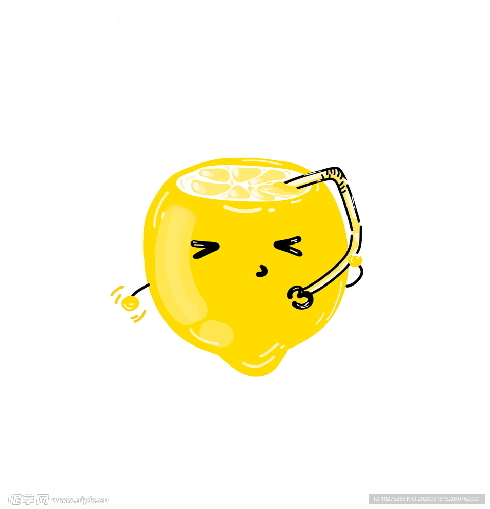 手绘柠檬卡通形象