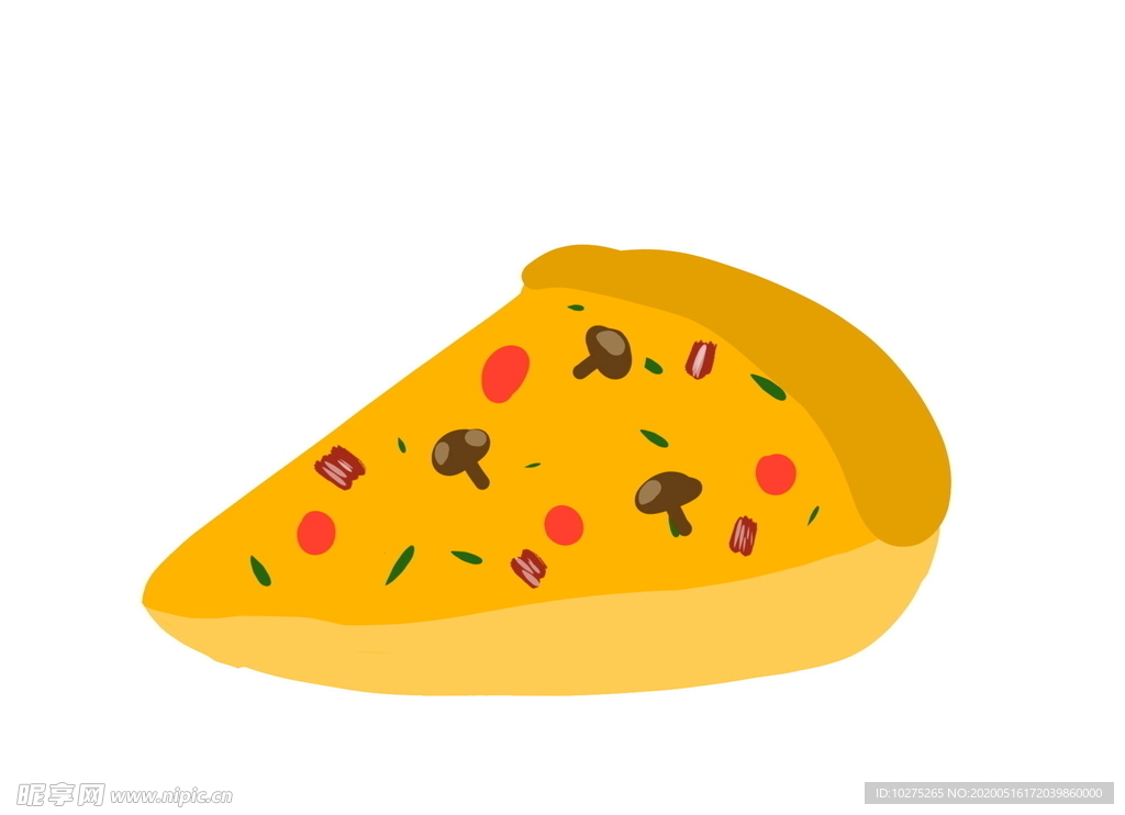 手绘食物披萨矢量图
