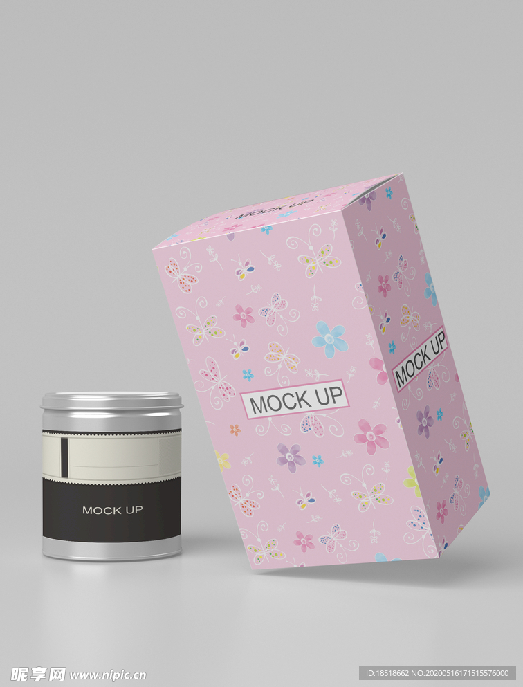盒子瓶子花茶样机图
