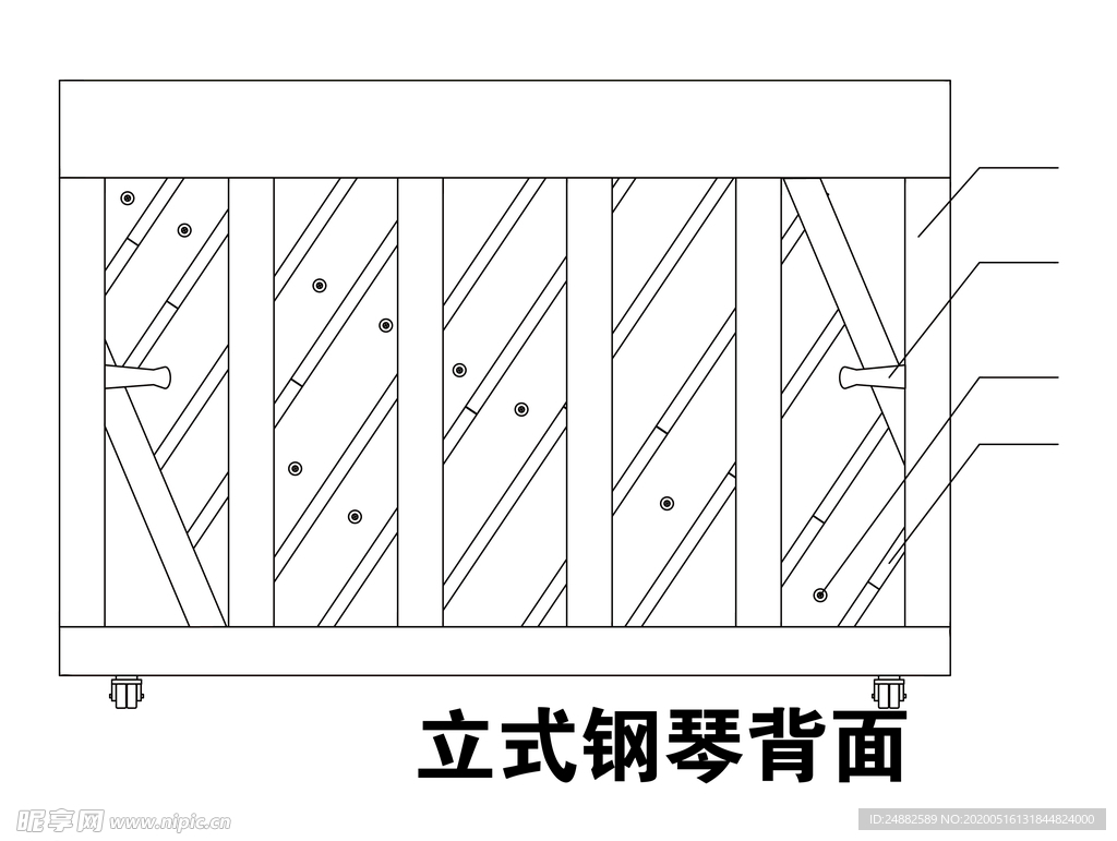 钢琴背面