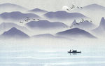 抽象意境山水画