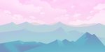 插画卡通山水远景高端背景素材