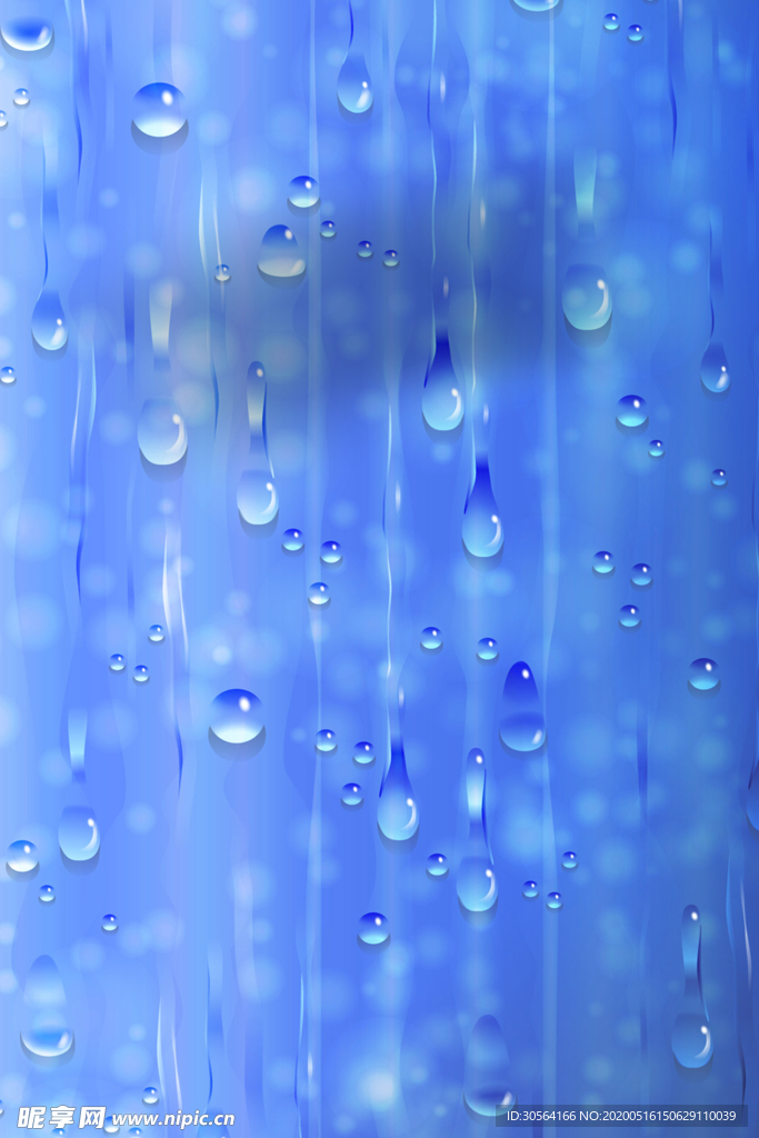 水珠水滴蓝色冰冻背景素材