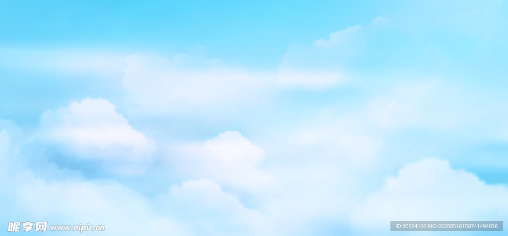 蓝天白云云朵清新背景素材