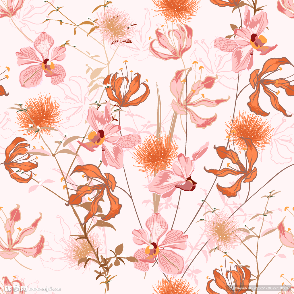 连续花纹