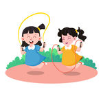 小女孩跳绳比赛人物