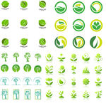 绿叶元素装饰变化组合标志