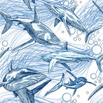 鲨鱼数码印花图案