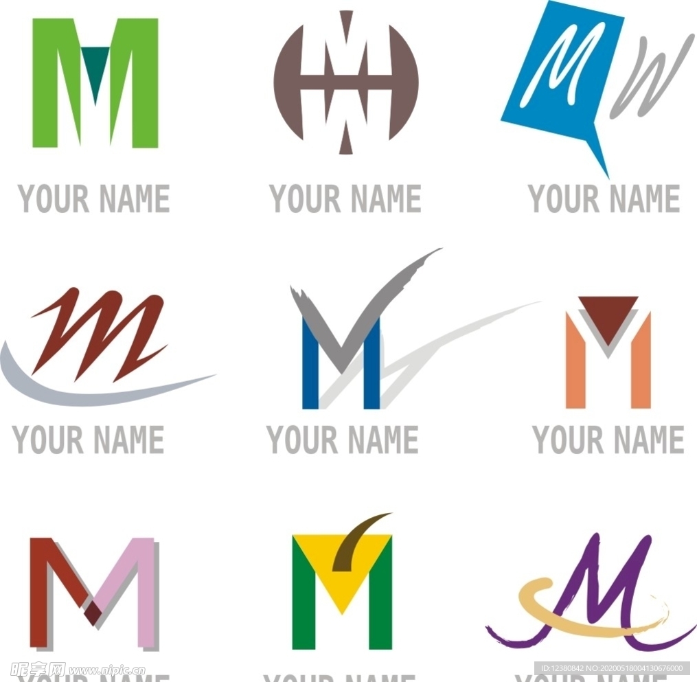 M字母标志设计