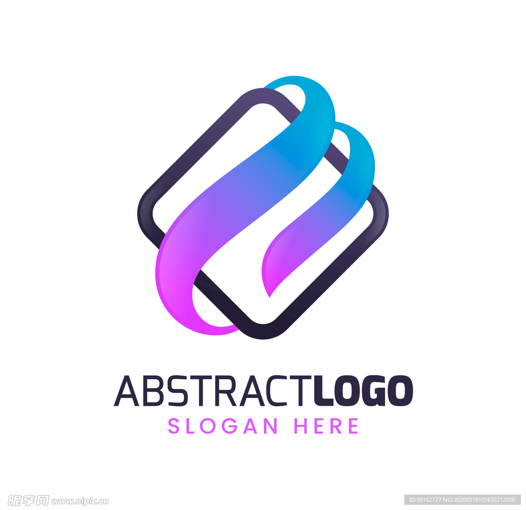 商务简约抽象几何logo设计