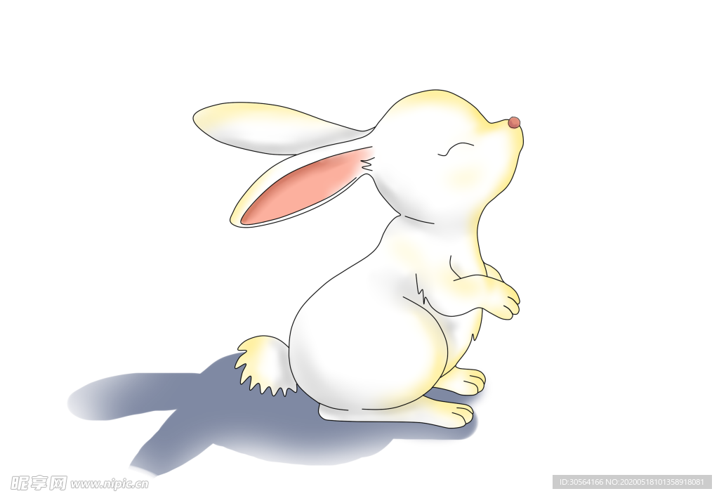 中秋月兔玉兔插画卡通海报素材